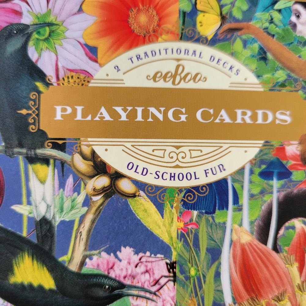 Botanical Garden Animal Print Playing Cards  NWT ~ Garden of Eden Bird Butterfly - Picture 8 of 11